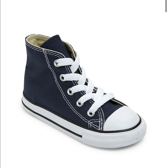 Baby's & Toddler's navy Converse All Star High-Top Sneakers with box - Picture 2 of 3